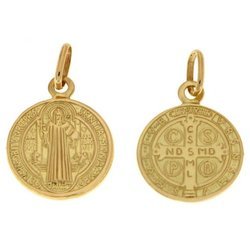 Złoty medalik pr. 585  Medalik Świętego Benedykta średni ZM121