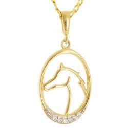 Złota przywieszka pr. 585 koń cyrkonie ZP052