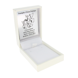 Pudełko skórzane białe na kolczyki PZH-3/A1/GS