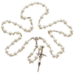 Różaniec komunijny kulki perłowe RCM01