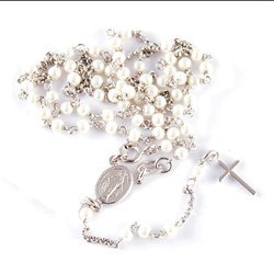 Różaniec srebrny - 5 dziesiątek na szyję 7,4-7,8 g, srebro pr. 925 RC005