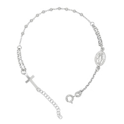 Różaniec srebrny - bransoletka na rękę, dziesiątka, kulka gładka 2,5 mm, srebro pr. 925 BRS45