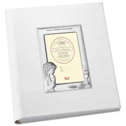 Album z obrazkiem srebrnym Pamiątka I Komunii dla dziewczynki DS0706A