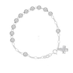 Różaniec srebrny - bransoletka różańcowa na rękę, dziesiątek, kulka 6 mm, srebro pr 925 BRP22