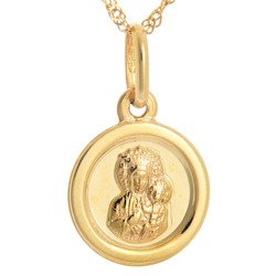 Złoty medalik pr. 585 Matka Boska Częstochowska koło ZM052