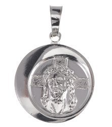 Medalik srebrny - Jezus w koronie cierniowej MM068