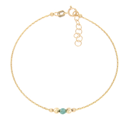 Złota bransoletka damska z kolorowymi kuleczkami złoto pr.585 ZBK003