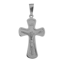 Medalik srebrny - Krzyżyk z wizerunkiem Jezusa MO128