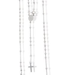 Różaniec srebrny - 5 dziesiątek z zapięciem rodowany 5,6-6,7 g, srebro pr. 925 RC033