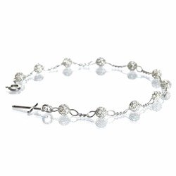 Różaniec srebrny - bransoletka na rękę, dziesiątek, ażurowy, 3,0-3,4 g, srebro pr. 925 BRP01