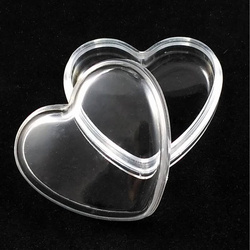 PUDEŁKO plastikowe serce przezroczyste PR7