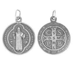 Medalik srebrny - Święty Benedykt ML102OX