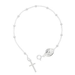 Różaniec srebrny - bransoletka różańcowa na rękę, dziesiątek, kulka 3 mm, srebro pr. 925 BRP13