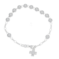 Różaniec srebrny - bransoletka różańcowa na rękę, dziesiątek, kulka 6 mm, srebro pr 925 BRP26
