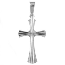 Krzyżyk srebrny - diamentowane promienie MM128