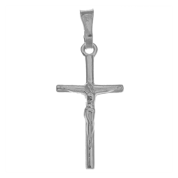 Medalik srebrny - Krzyżyk z wizerunkiem Jezusa MO136