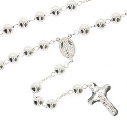 Różaniec srebrny duży- 5 dziesiątek 25,8g, 8mm srebro pr. 925 RC022