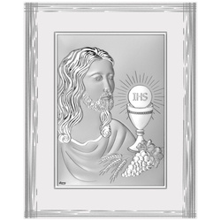 Obrazek Srebrny Pamiątka I Komunii prostokąt  DS126F