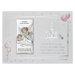 Obrazek srebrny Aniołek Pamiątka Chrztu Świętego DS01FCR/2C