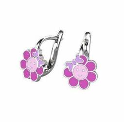 Srebrne kolczyki pr. 925 angielskie zapięcie kwiatek z kokardą PSOK0025