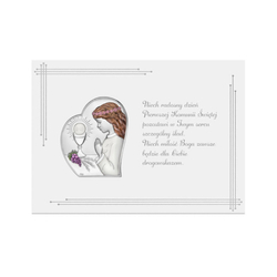 Obrazek Srebrny na panelu Pamiątka Pierwszej Komunii Świętej dla dziewczynki kolorowy DS127FNCA