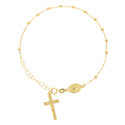 Różaniec złoty na rękę bransoletka różańcowa dziesiątek złoto pr. 585 ZBR002