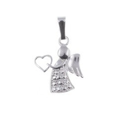 Przywieszka srebrna pr. 925 Aniołek z serduszkiem MO015