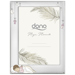 Ramka srebrna dziecięca dla dziewczynki różowa DS244CR