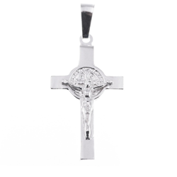 Krzyżyk srebrny św.Benedykta z wizerunkiem Jezusa MO014