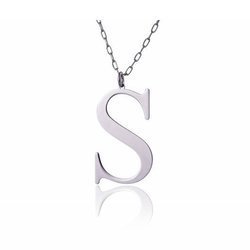 Naszyjnik celebrytka literka S 3,0 cm srebro rodowane pr 925 CELS3CM