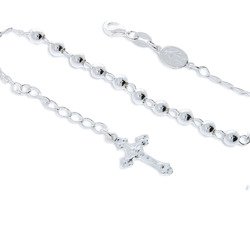 Różaniec srebrny - bransoletka na rękę, dziesiątek, diamentowany, 4,3-4,7 g, srebro pr. 925 BRS20