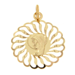 Złoty medalik pr. 585 Matka Boska - duży ozdobny ZM116