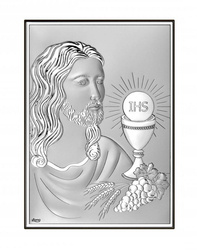 Obrazek Srebrny Pamiątka I Komunii prostokąt DS126