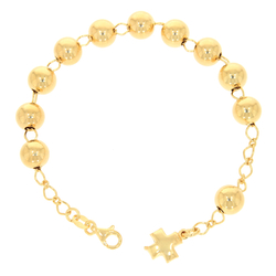 Różaniec srebrny - bransoletka różańcowa na rękę, dziesiątka 8 mm pozłacane srebro pr. 925 BRP55