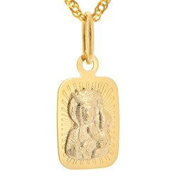 Złoty medalik pr. 585 M.B. Częstochowska prostokąt ZM049