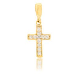 Złoty krzyżyk pr. 585 Krzyżyk cyrkonie ZK024