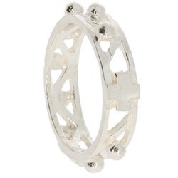Różaniec srebrny obrączka na palec ażurowa, rozmiary 12-26  Srebro pr. 925 RPM10