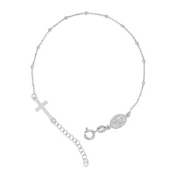 Różaniec srebrny - bransoletka na rękę, dziesiątka, kulka diamentowana 2 mm, srebro pr. 925 BRS44