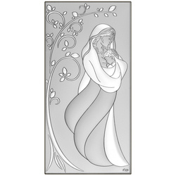 Obrazek Srebrny Matka Boska z dzieciątkiem DS116