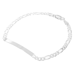 Bransoletka srebrna pr. 925 bransoleta męska z blaszką FIGARO 4,0 mm SBBF02