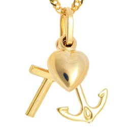 Złoty Krzyżyk wiara nadzieja miłość ZK037