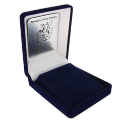 Pudełko flokowe z indywidualnym grawerem niebieskie P7/FLOKNIEB