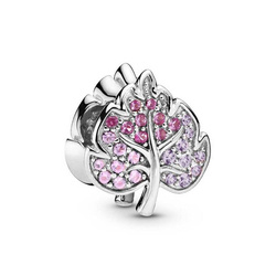 Srebrna przywieszka pr 925 Charms liść listek cyrkonie PAN182