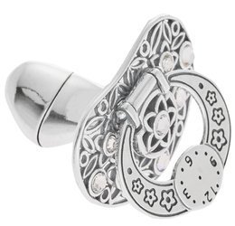 Smoczek srebrny pr. 925 białe cyrkonie Chrzest Narodziny Dziecka SM15