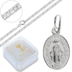 Zestaw medalik srebrny Cudowny Medalik, łańcuszek, pudełko ML001/GDSEP50-50/P22