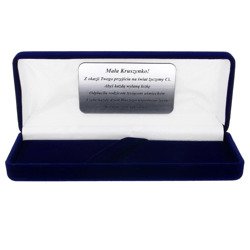 Pudełko flokowe podłużne niebieskie z grawerem P9/FLOKNIEB