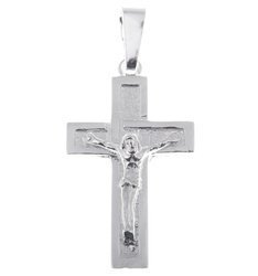 Krzyżyk srebrny z wizerunkiem Jezusa  MO088