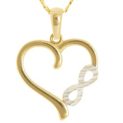 Złota przywieszka pr. 585 serce-nieskończoność  ZP054
