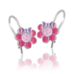 Srebrne kolczyki pr. 925 kwiatuszki z kokardą PSOK0057