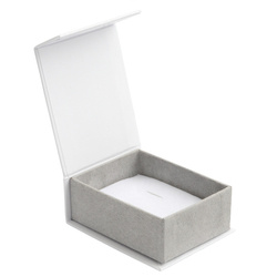 Pudełko na biżuterię eleganckie białe/szare BA-6/SZ